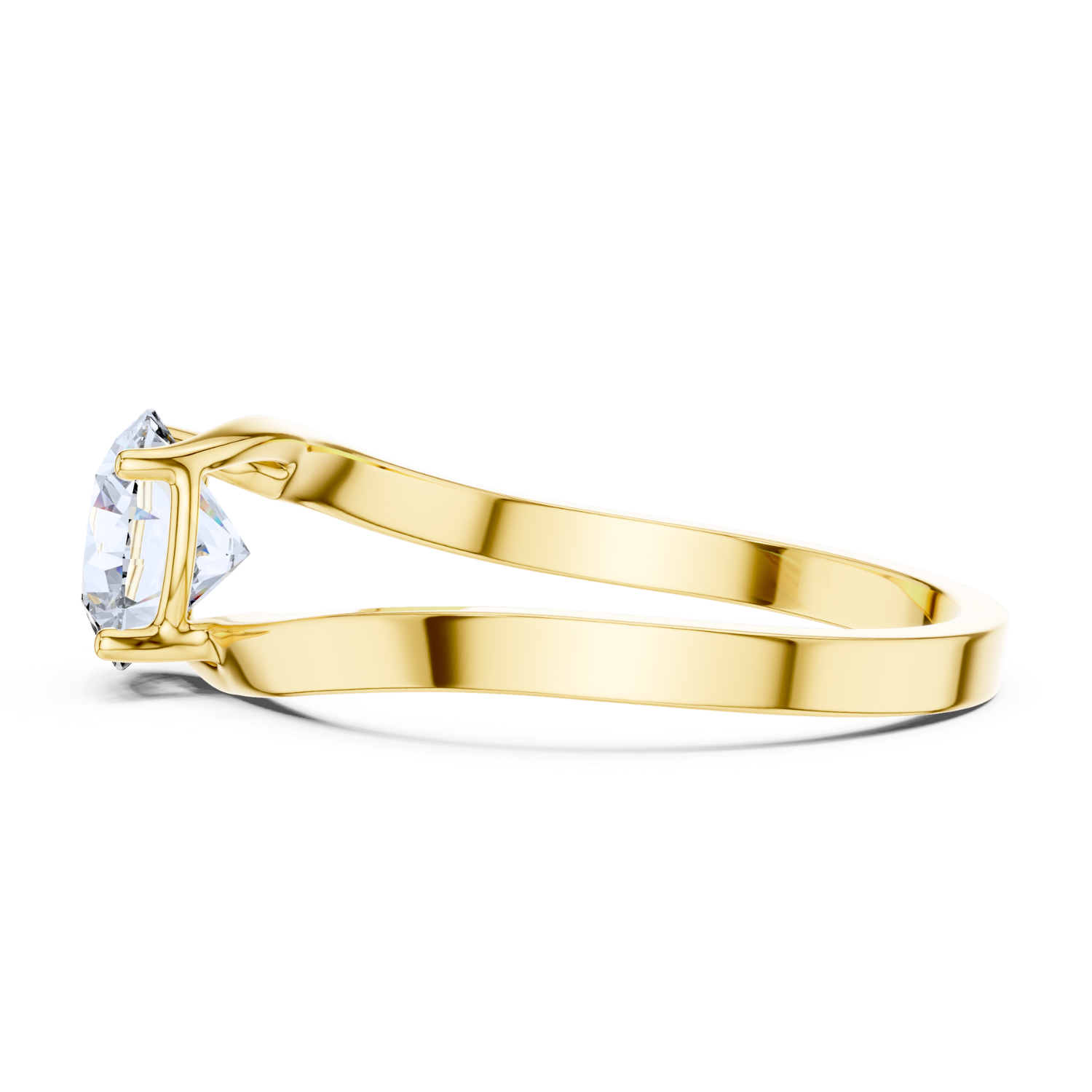 Asymmetrical Twist Solitaire Ring