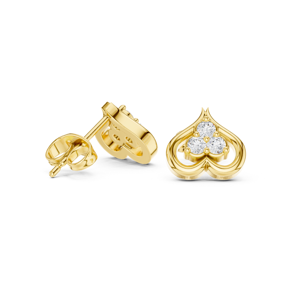 Radiant Bloom Heart Diamond Studs