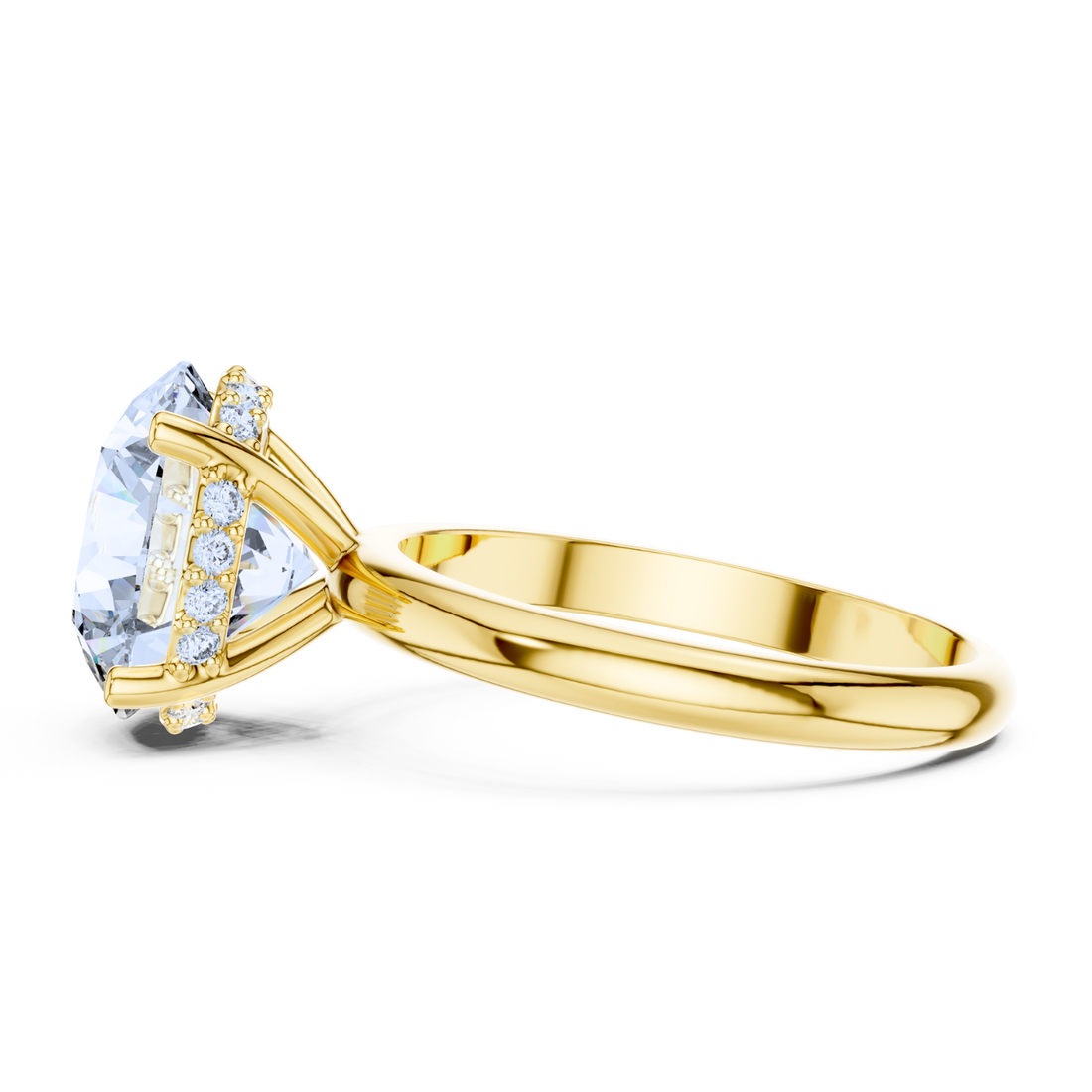 Hidden Halo Solitaire Diamond Ring