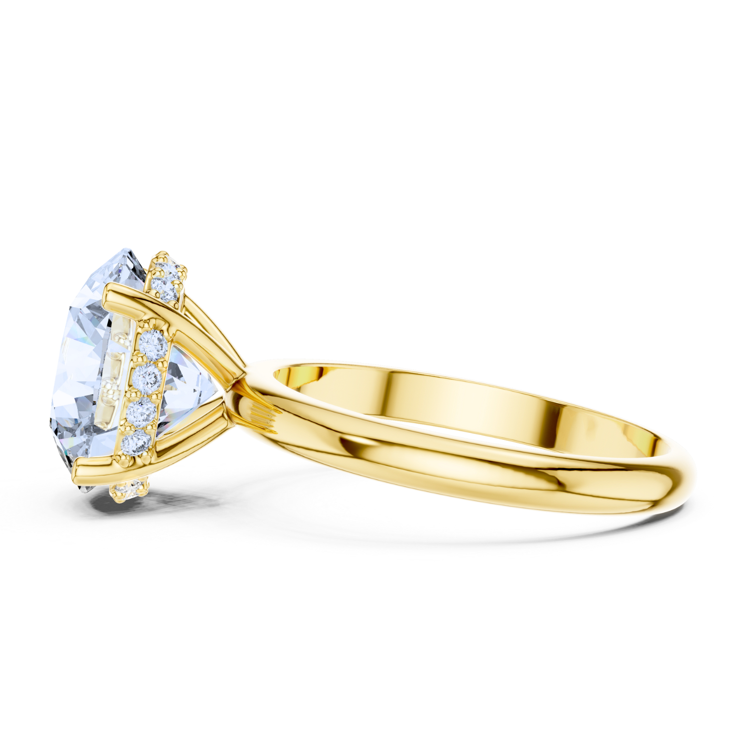 Hidden Halo Solitaire Diamond Ring