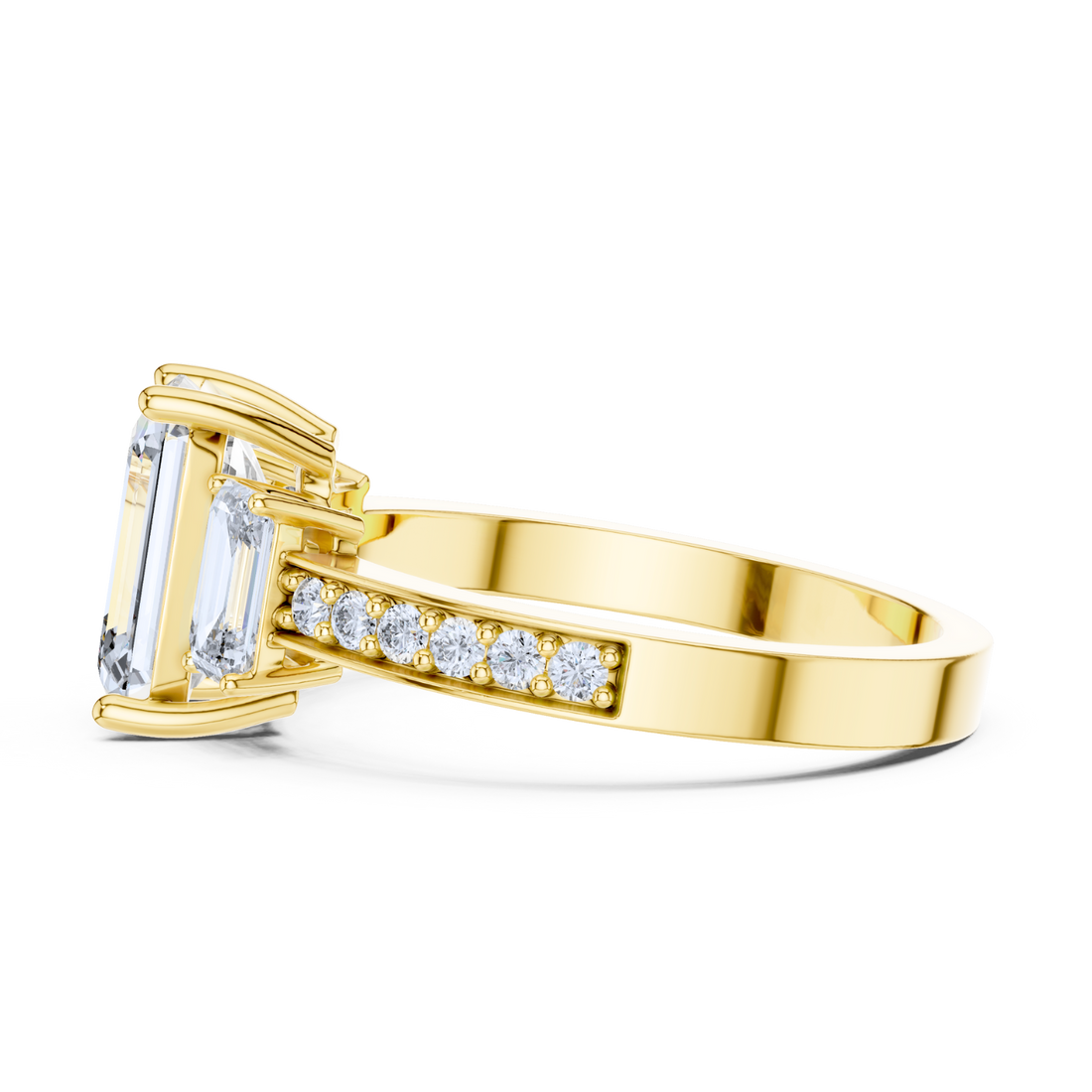 Emerald-Cut Dual Stone Ring