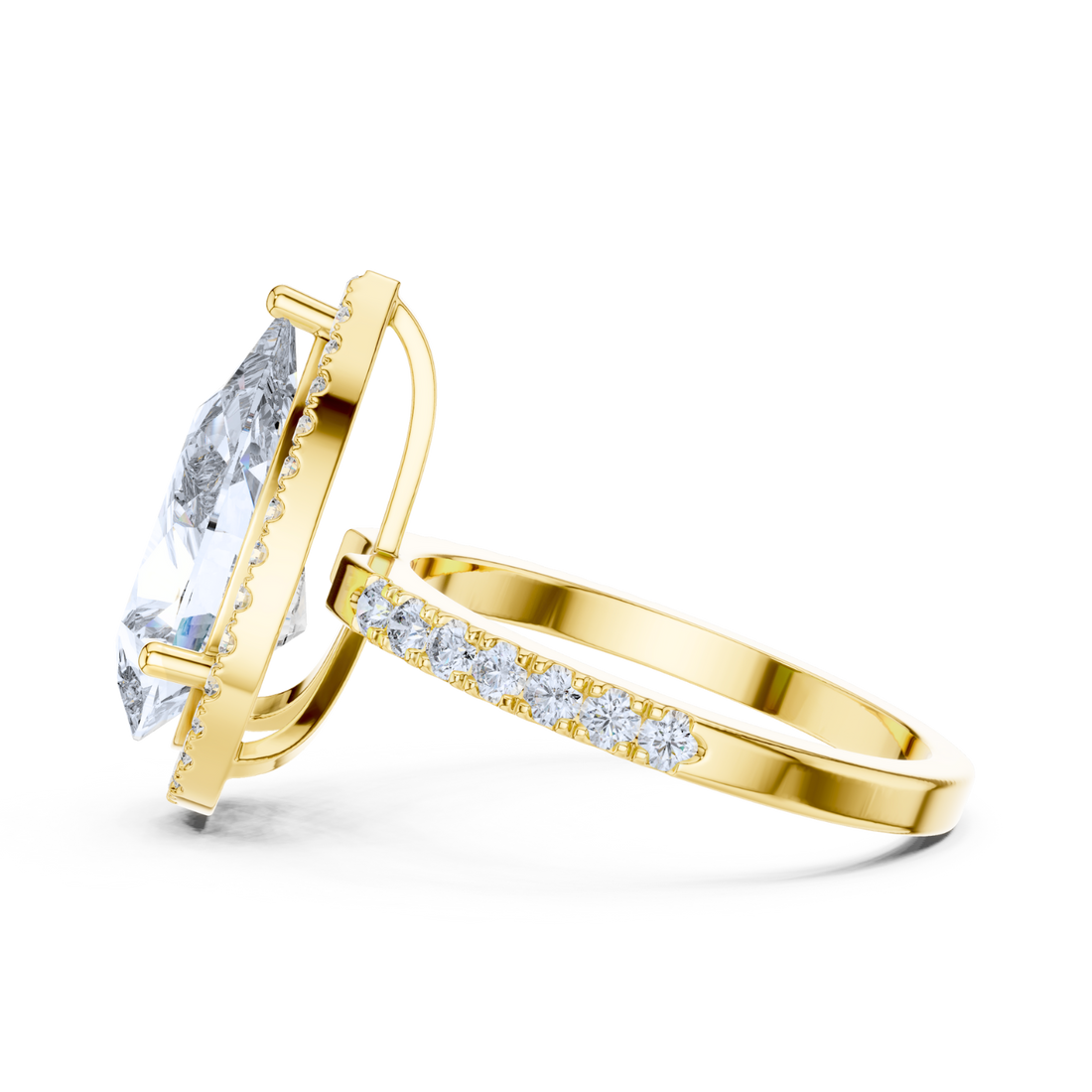 Pear-Cut Diamond Halo Ring