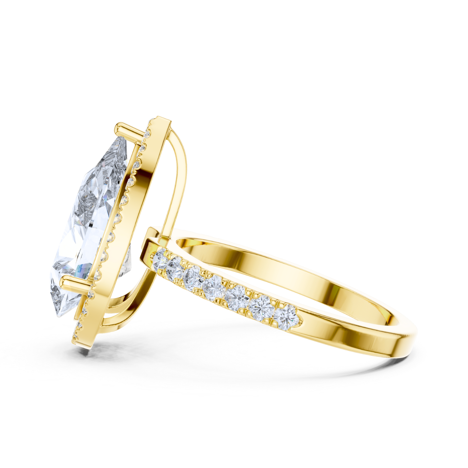 Pear-Cut Diamond Halo Ring