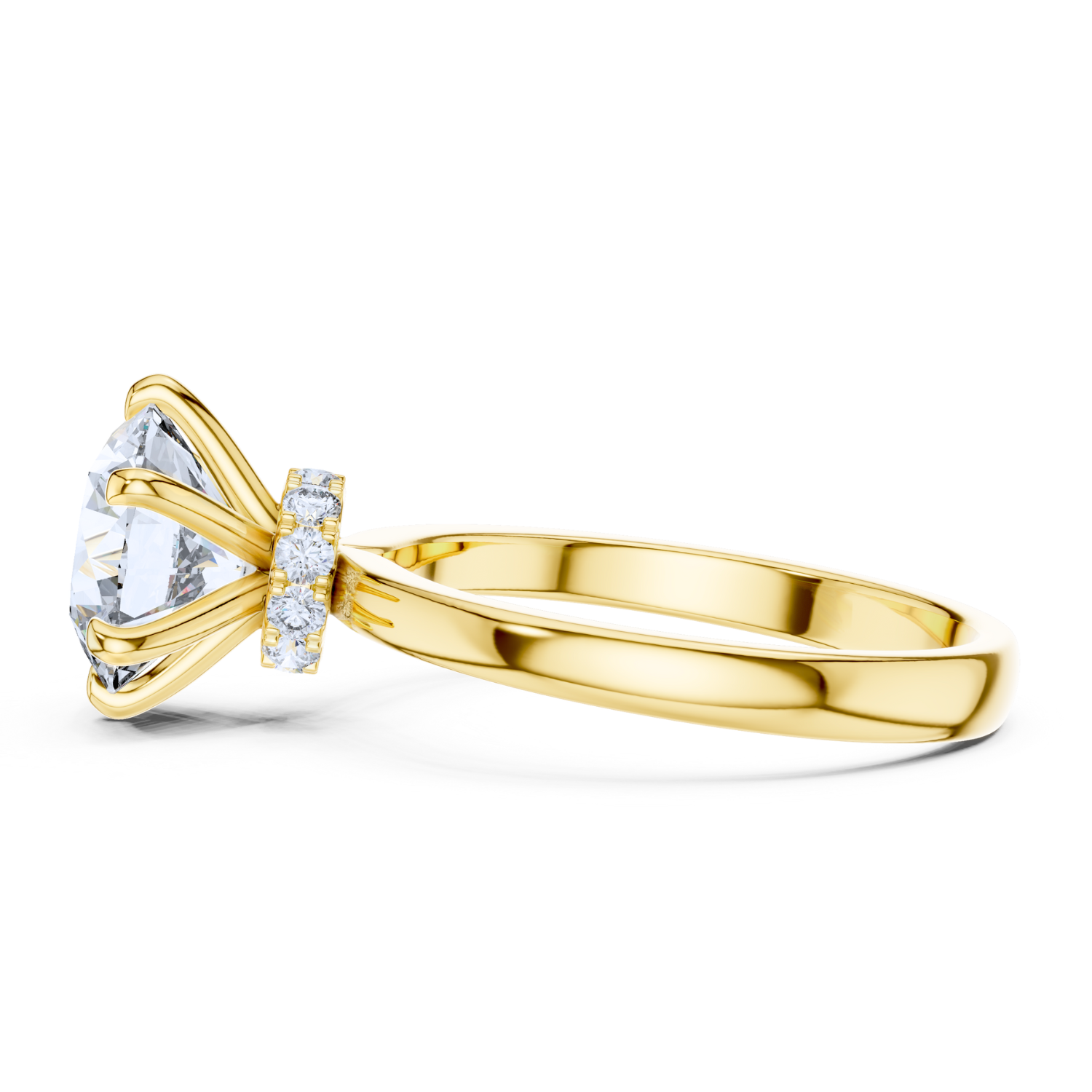 Hidden Halo Solitaire Ring