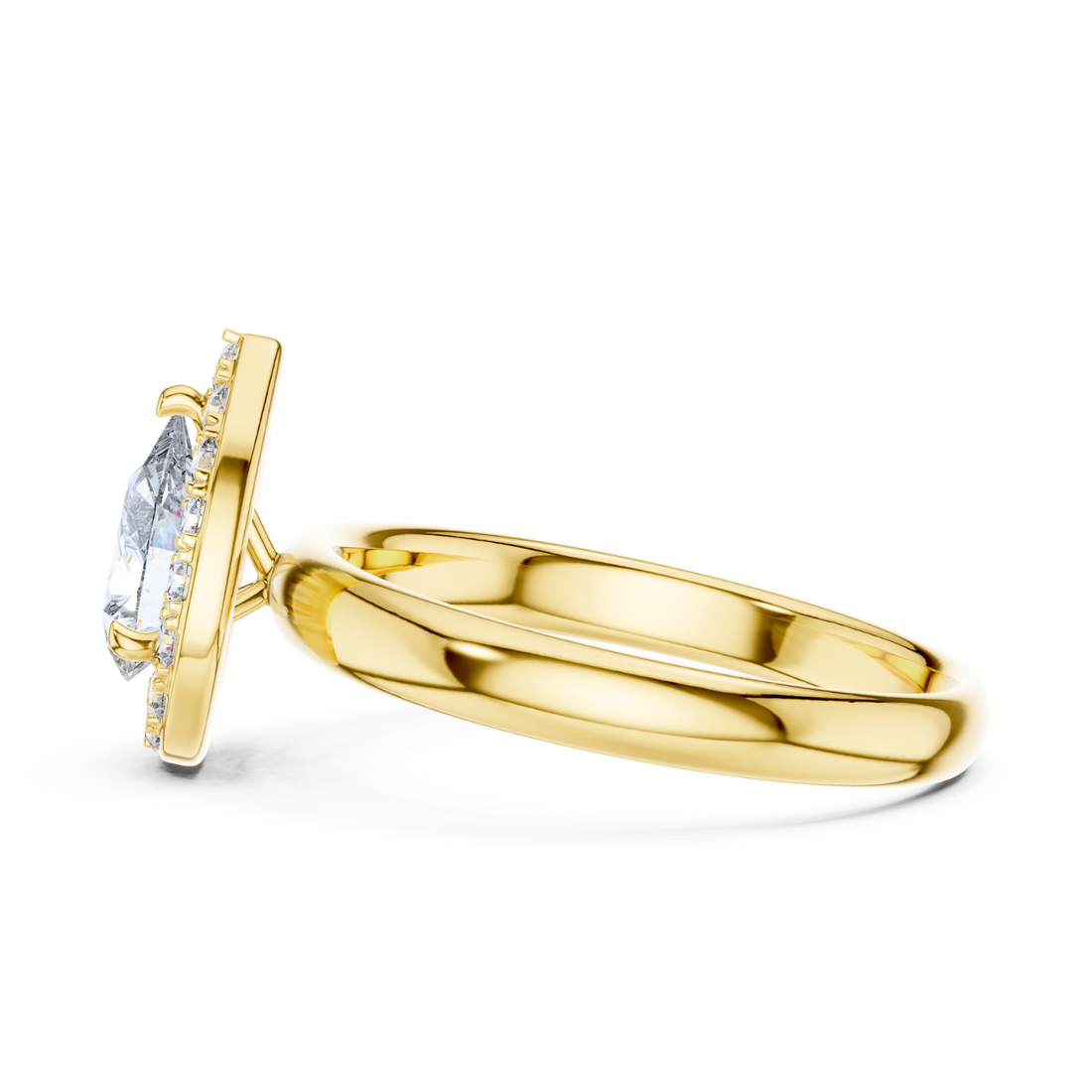Floating Halo Pear-Cut Ring