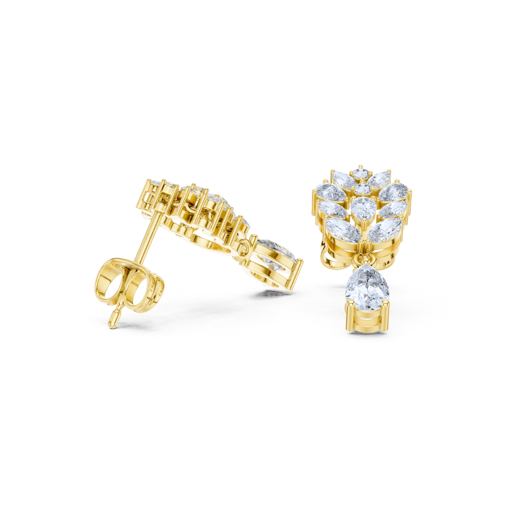 Regal Vine Diamond Drop Earrings