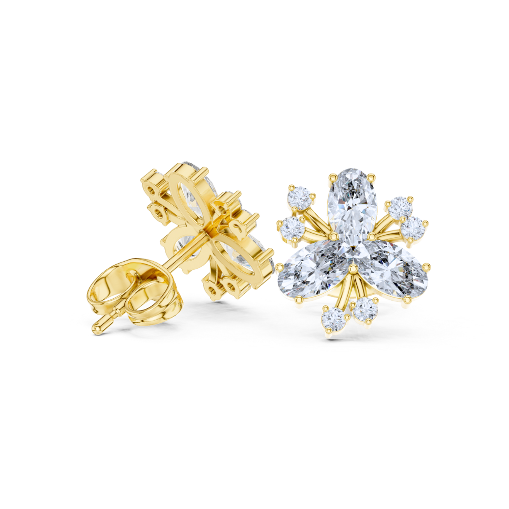 Radiant Trillium Diamond Studs