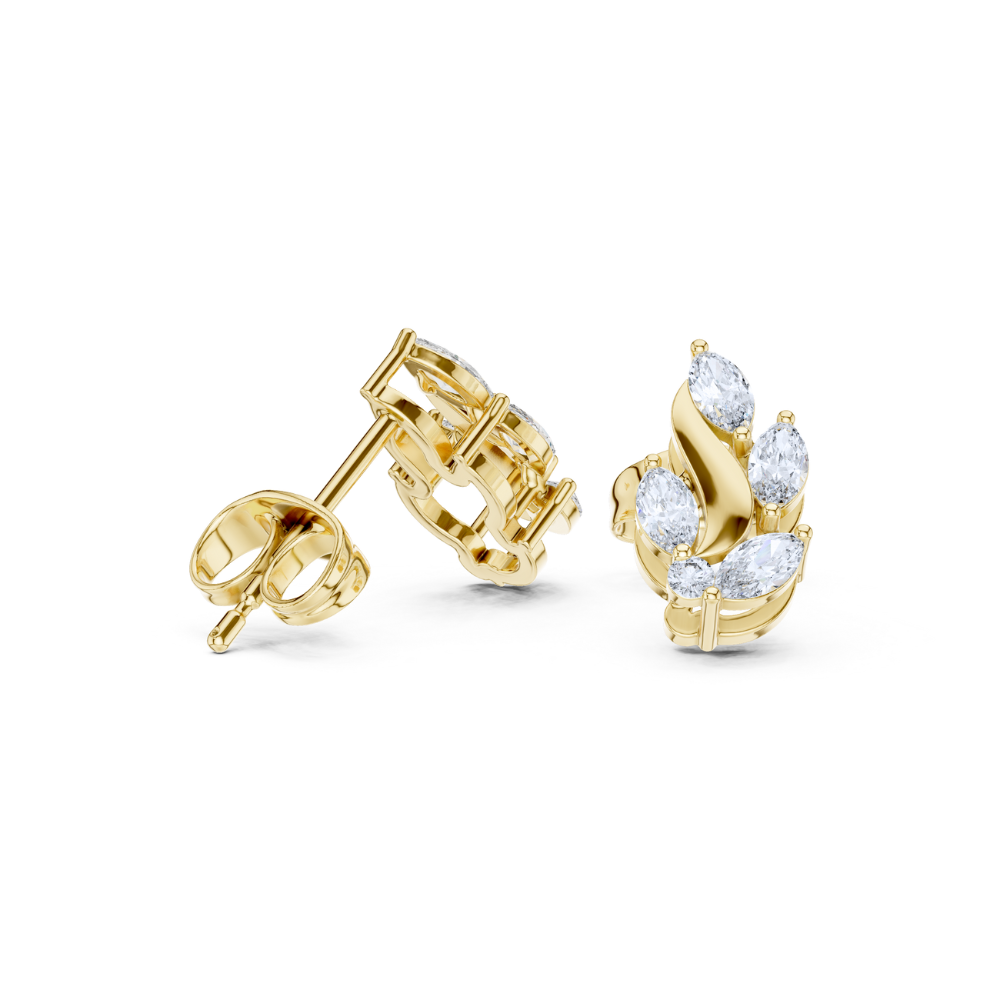 Golden Vine Marquise Diamond Earrings