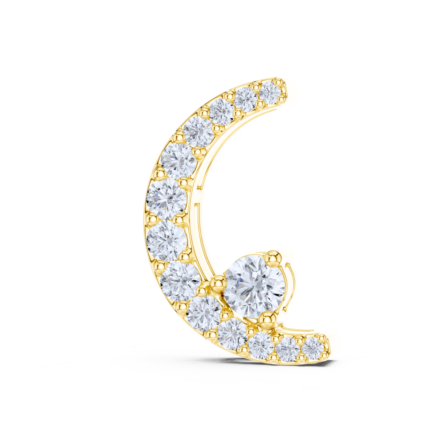 Crescent Pave Diamond Pendant