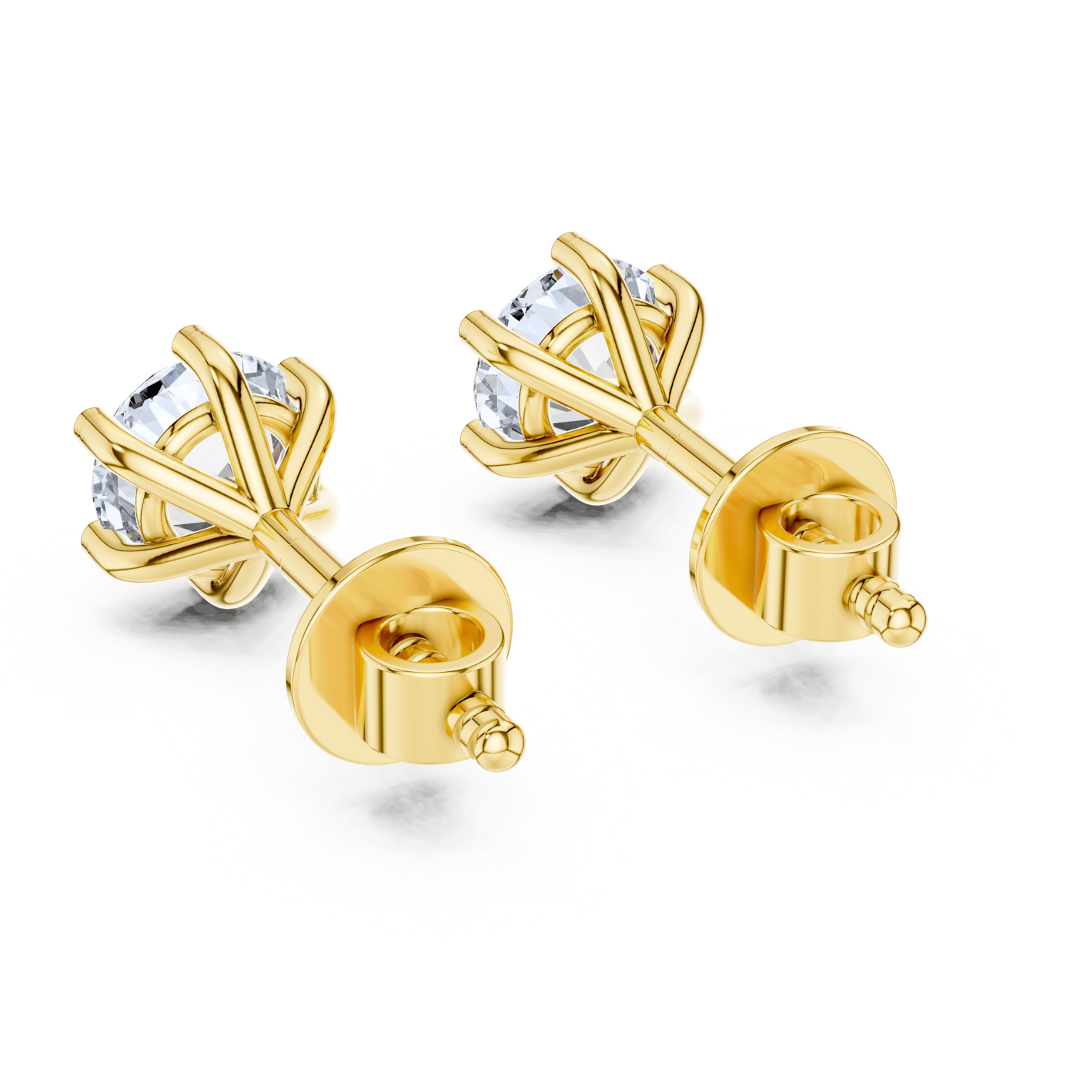 Classic Six-Prong Solitaire Diamond Stud Earrings