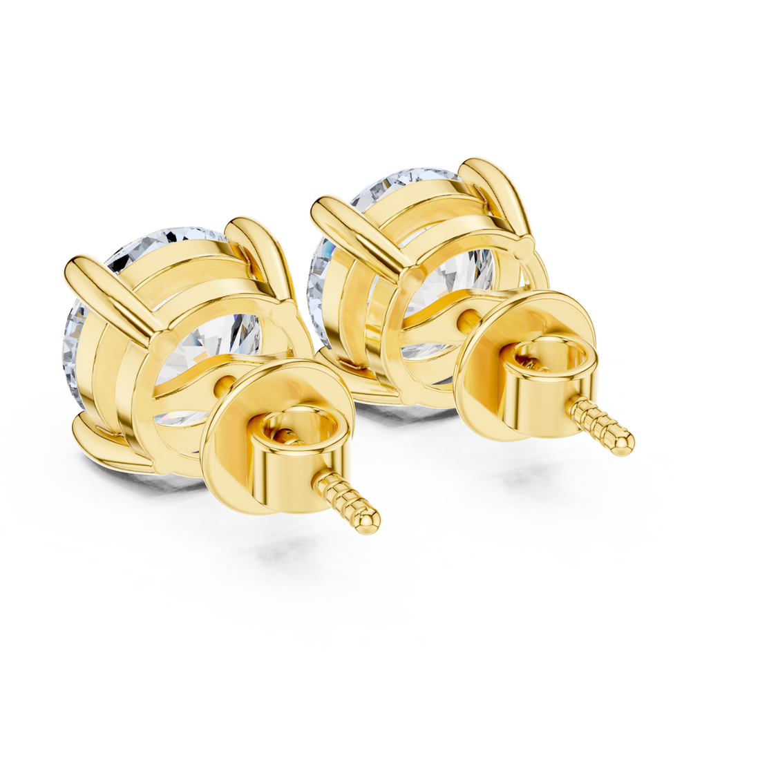 Classic Round Cut Diamond Stud Earrings