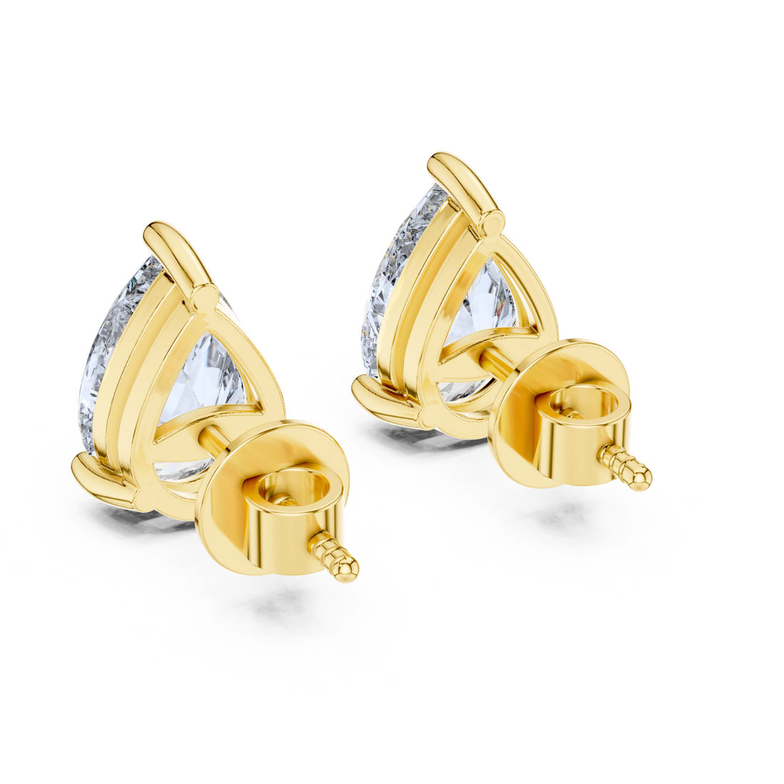 Pear-Shaped Diamond Stud Earrings