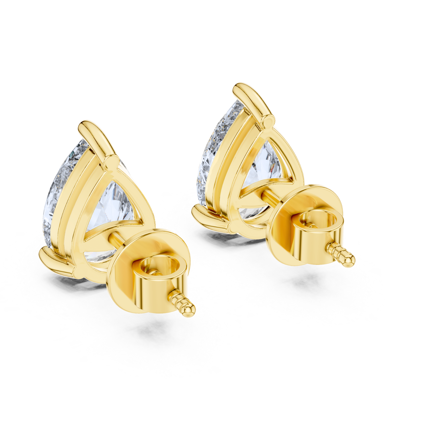 Pear-Shaped Diamond Stud Earrings