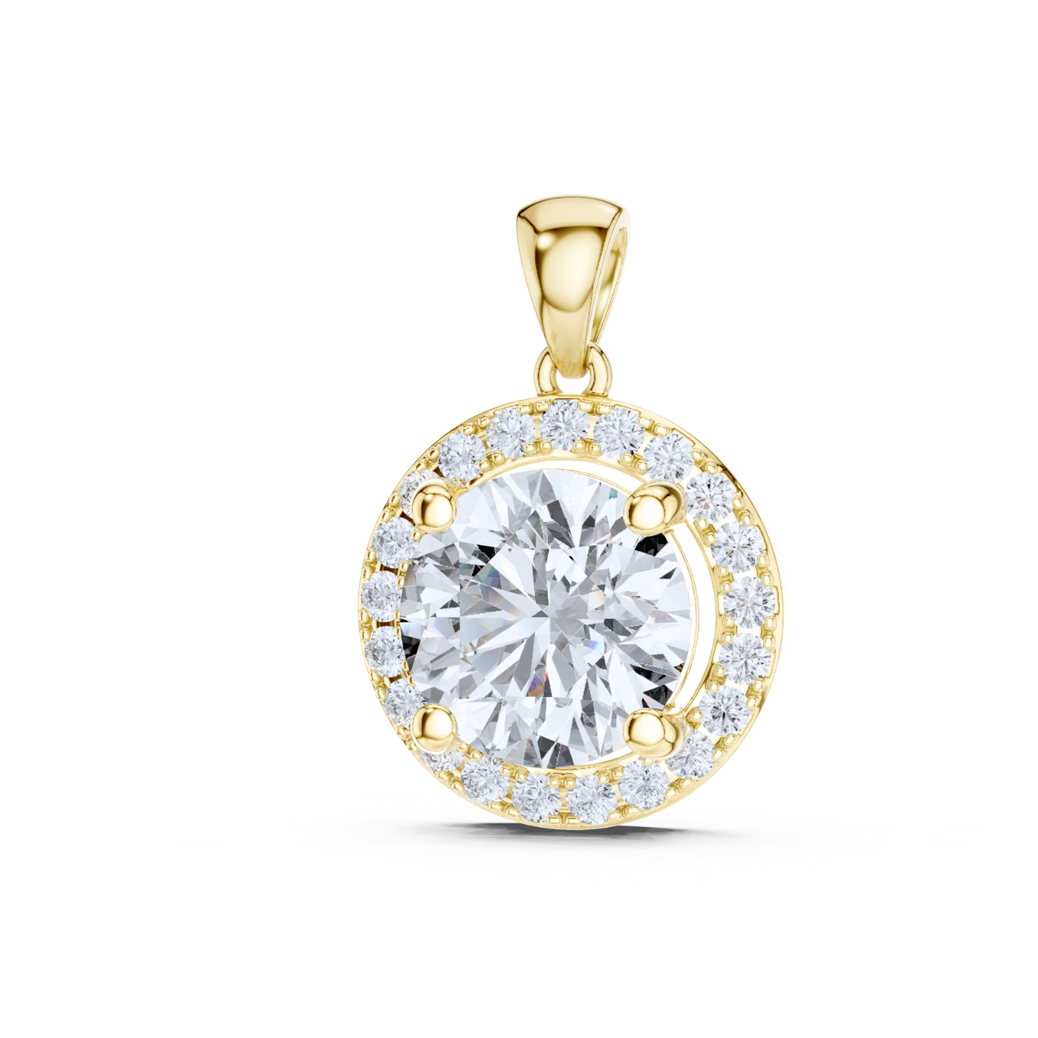 Aurora Halo Diamond Pendant
