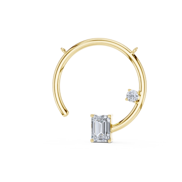 Open Circle Baguette Diamond Pendant