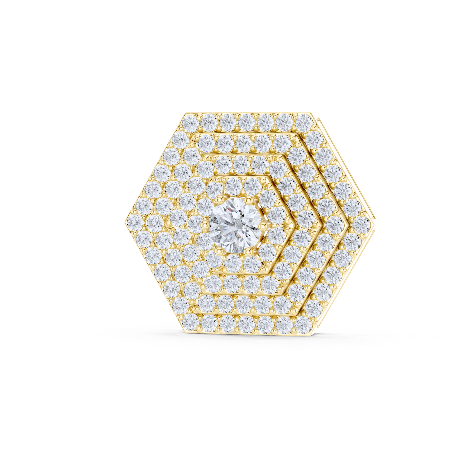 Hexagonal Pave Diamond Pendant