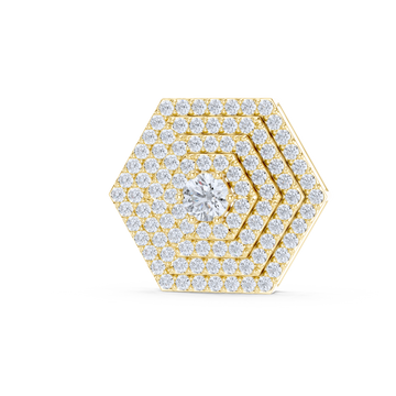 Hexagonal Pave Diamond Pendant