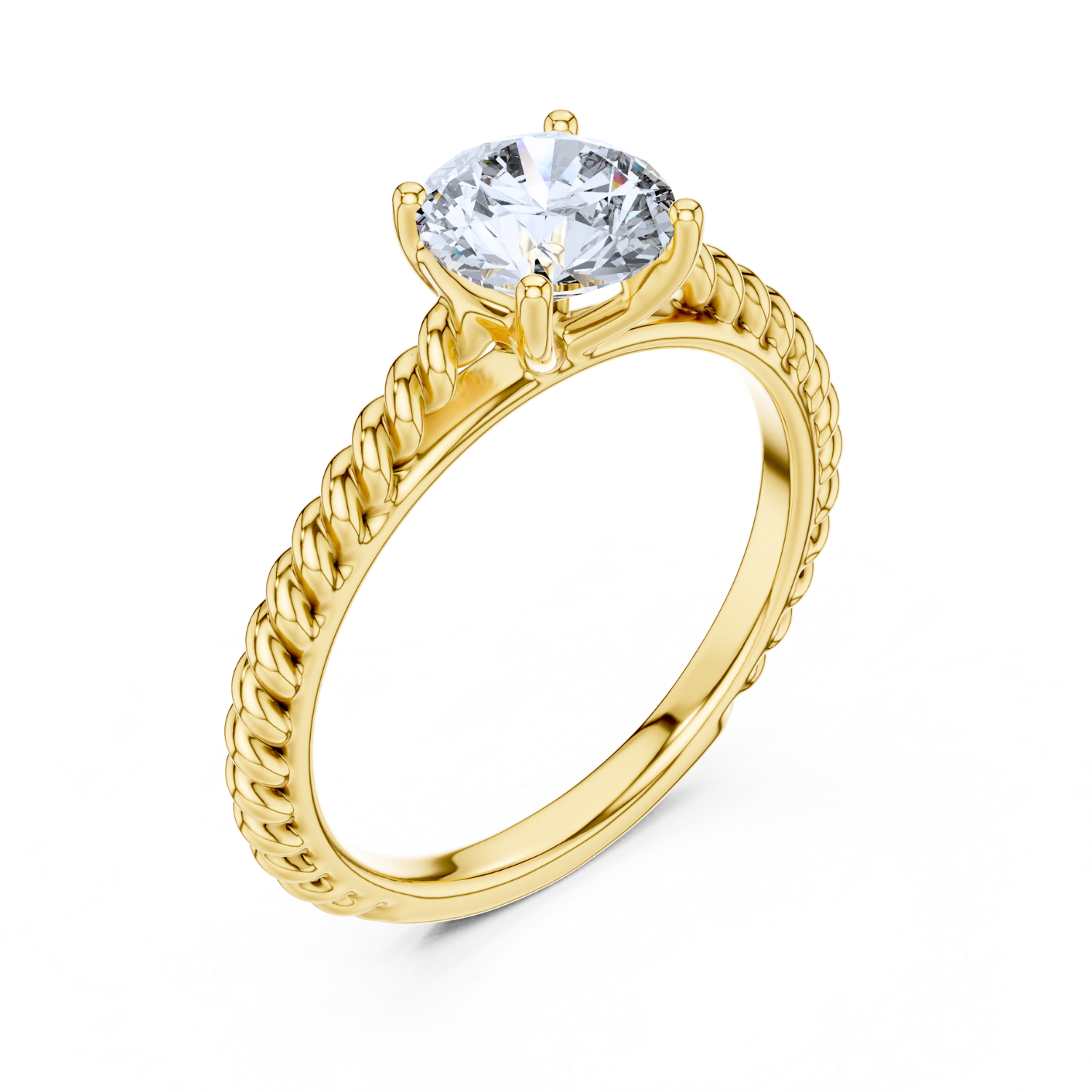 Twisted Rope Solitaire Ring