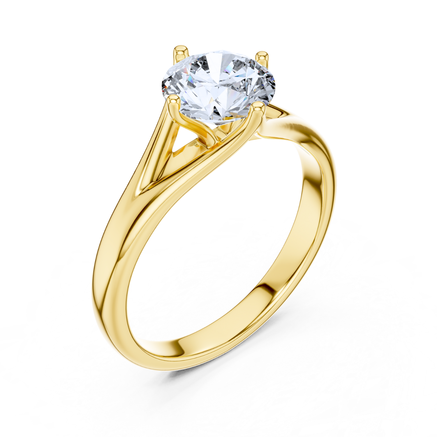 Split Shank Solitaire Ring