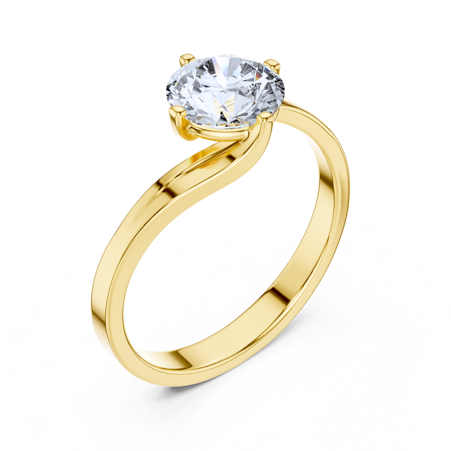 Twisted Shank Solitaire Ring