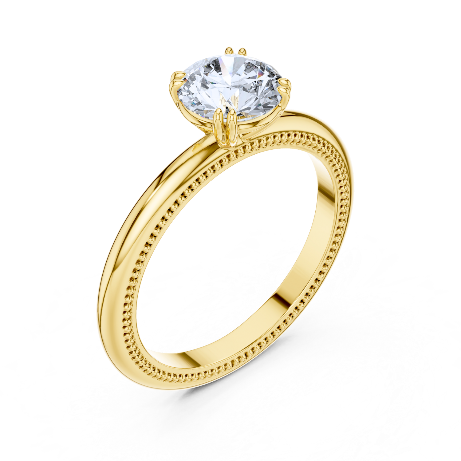 Classic Milgrain Solitaire Ring