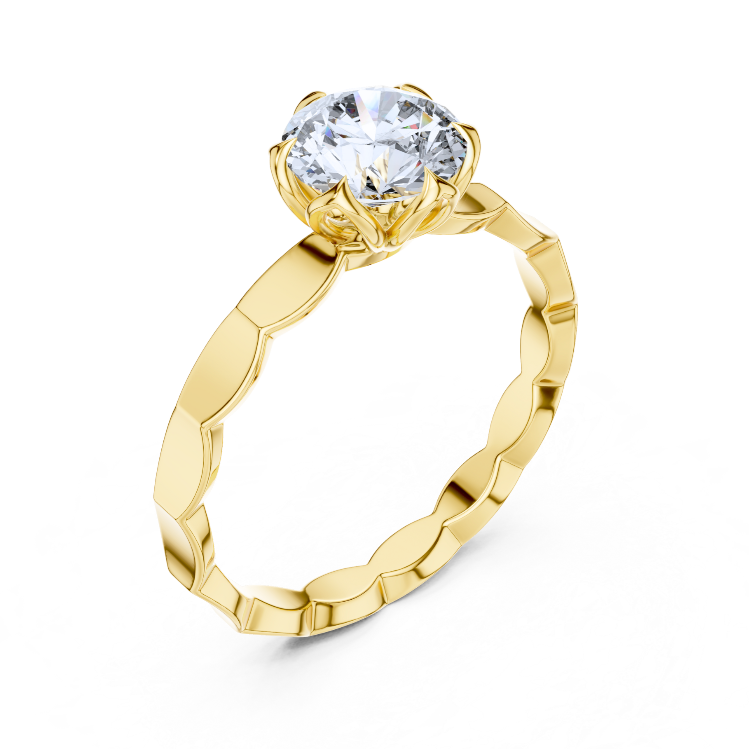 Floral-Inspired Solitaire Ring