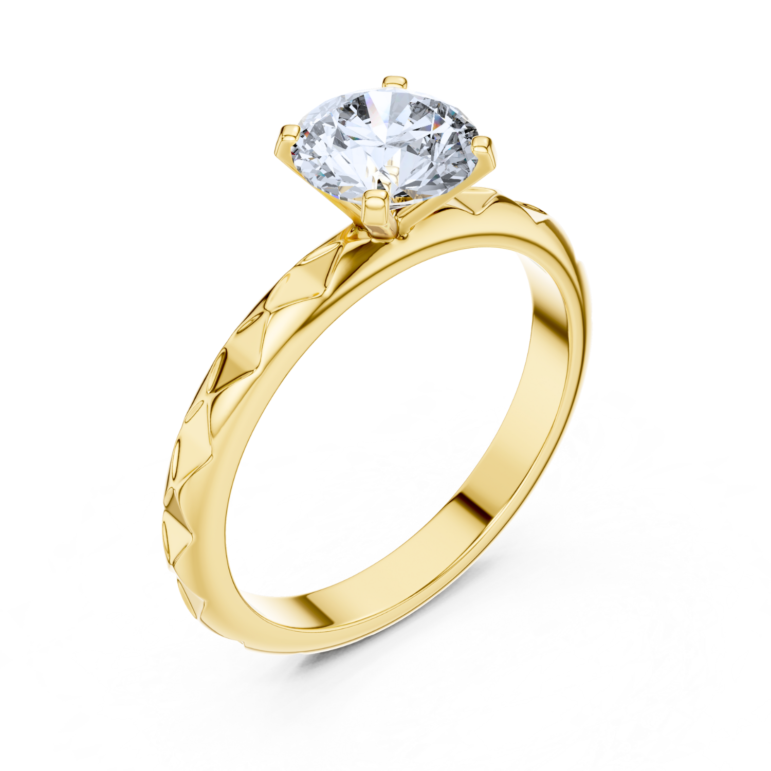 Geometric-Inspired Solitaire Ring