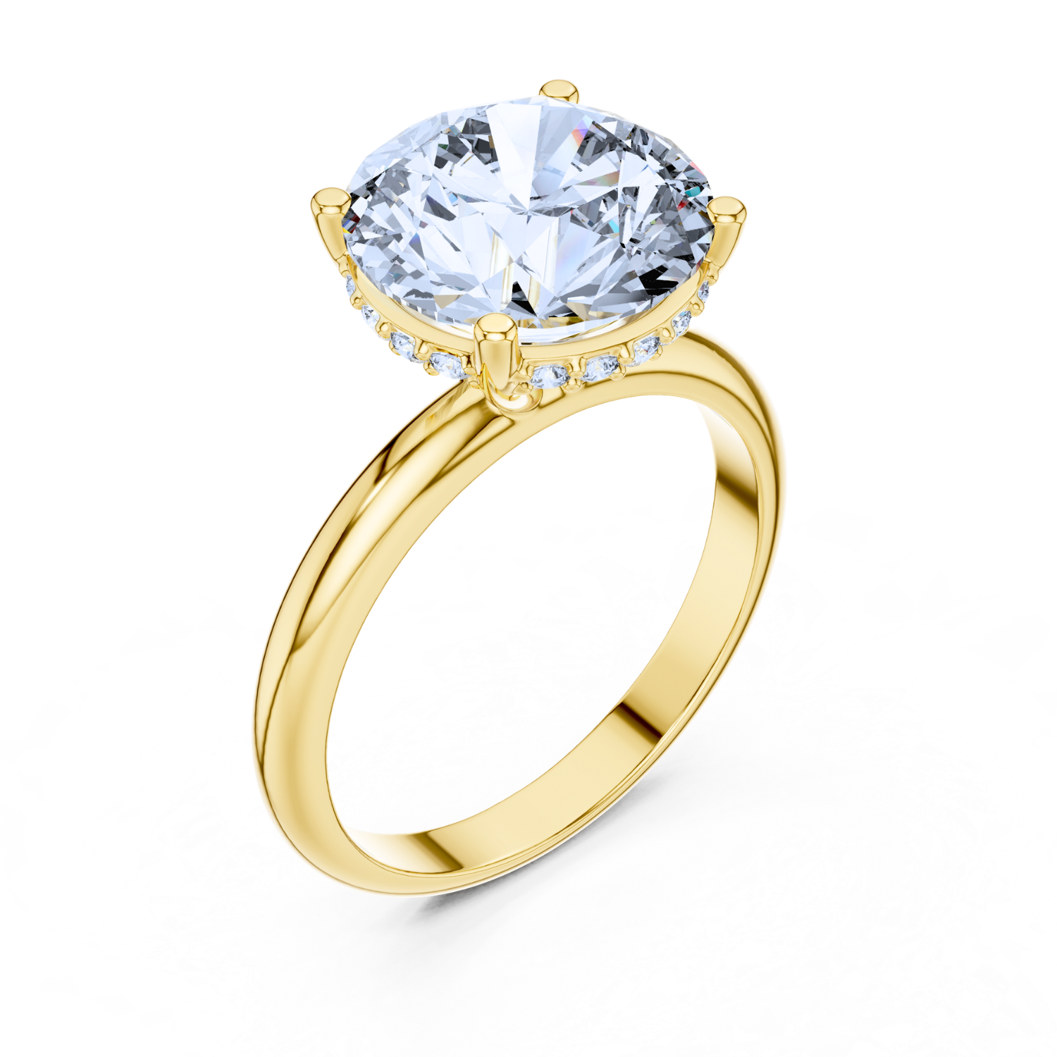 Hidden Halo Solitaire Diamond Ring