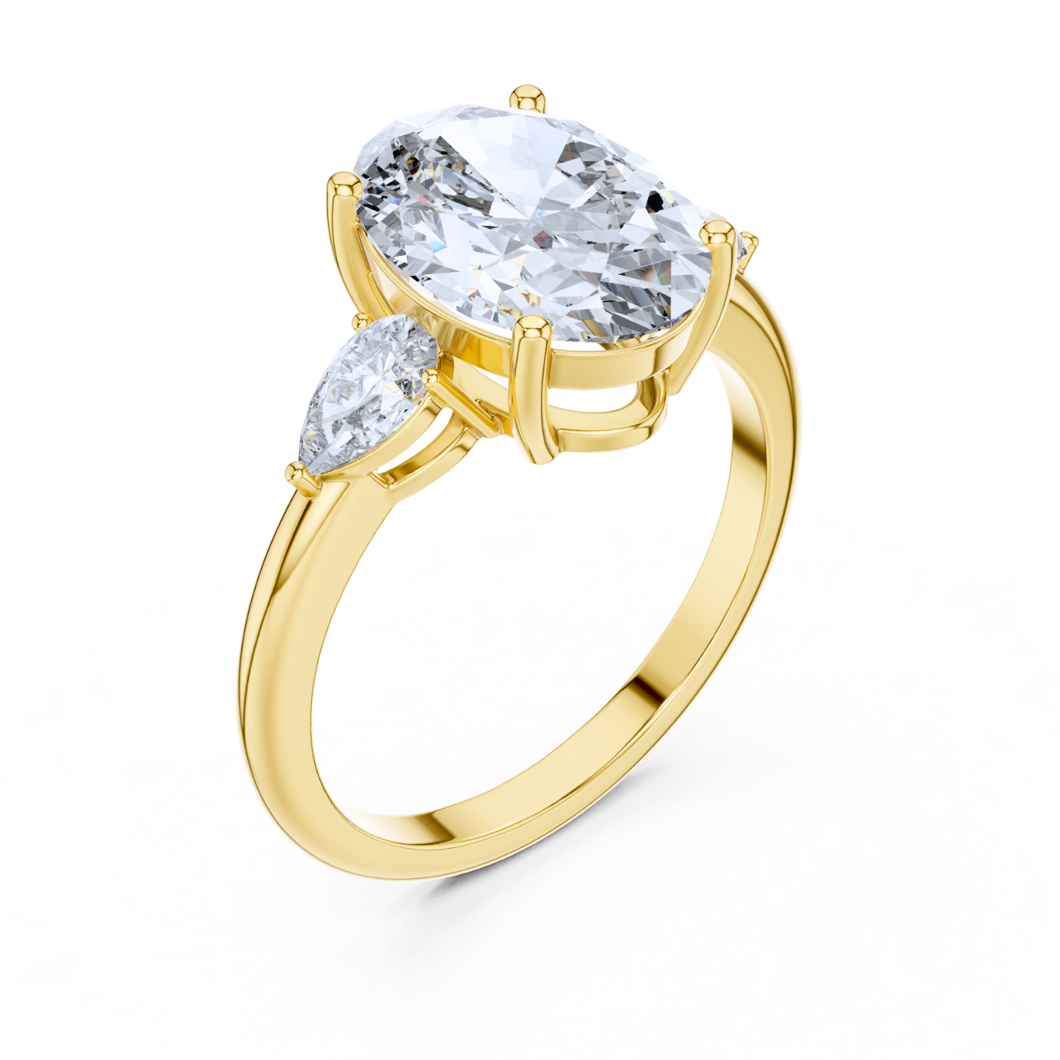 Oval-Cut Three-Stone Diamond Ring