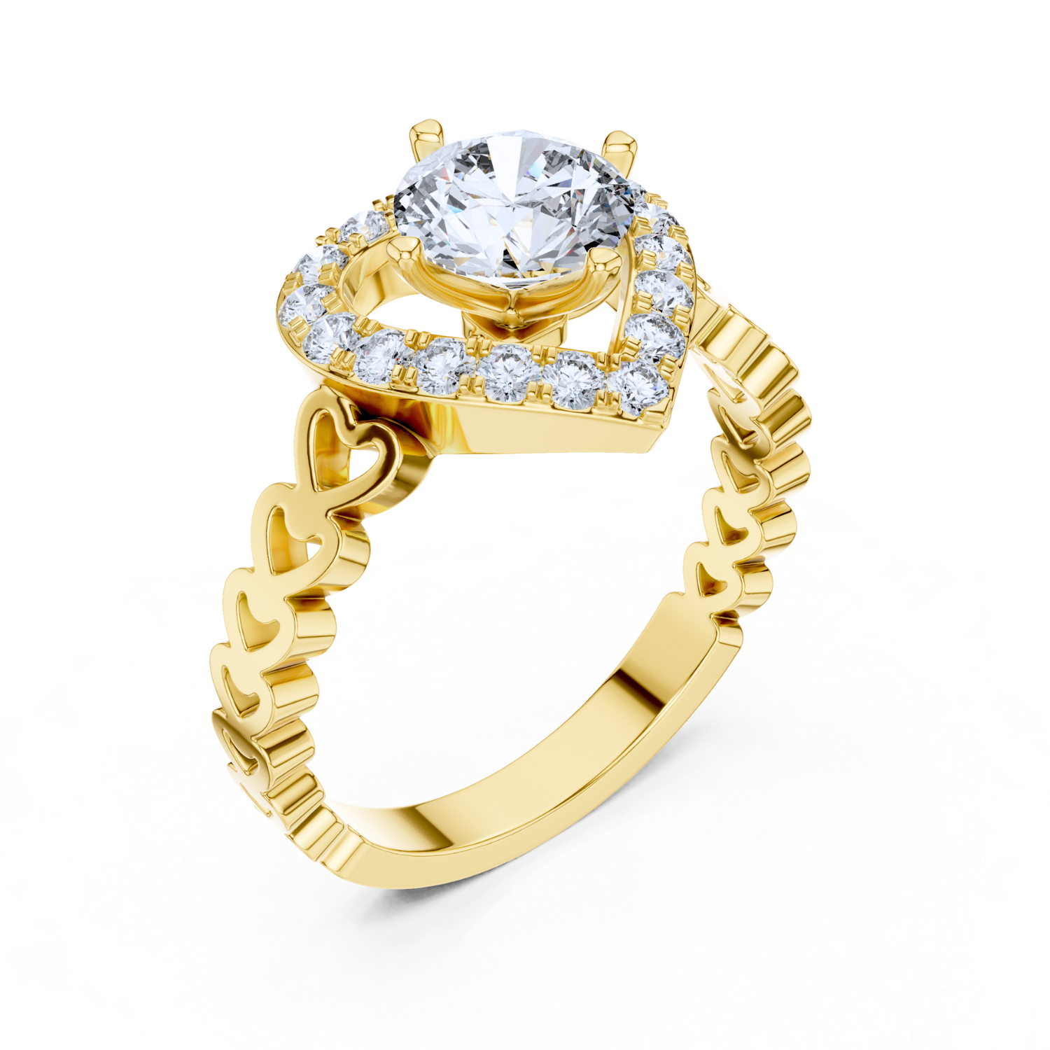 Heart-Inspired Diamond Ring