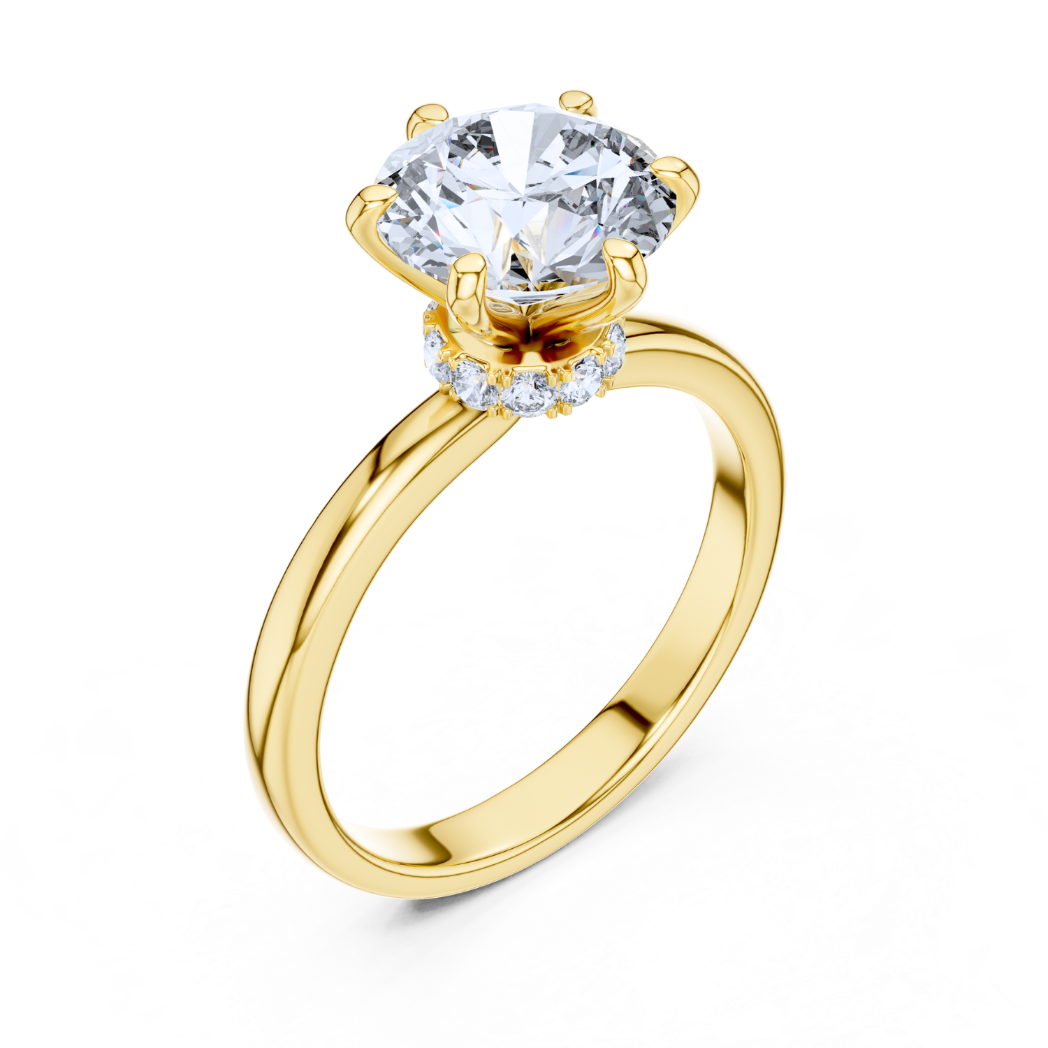 Hidden Halo Solitaire Ring