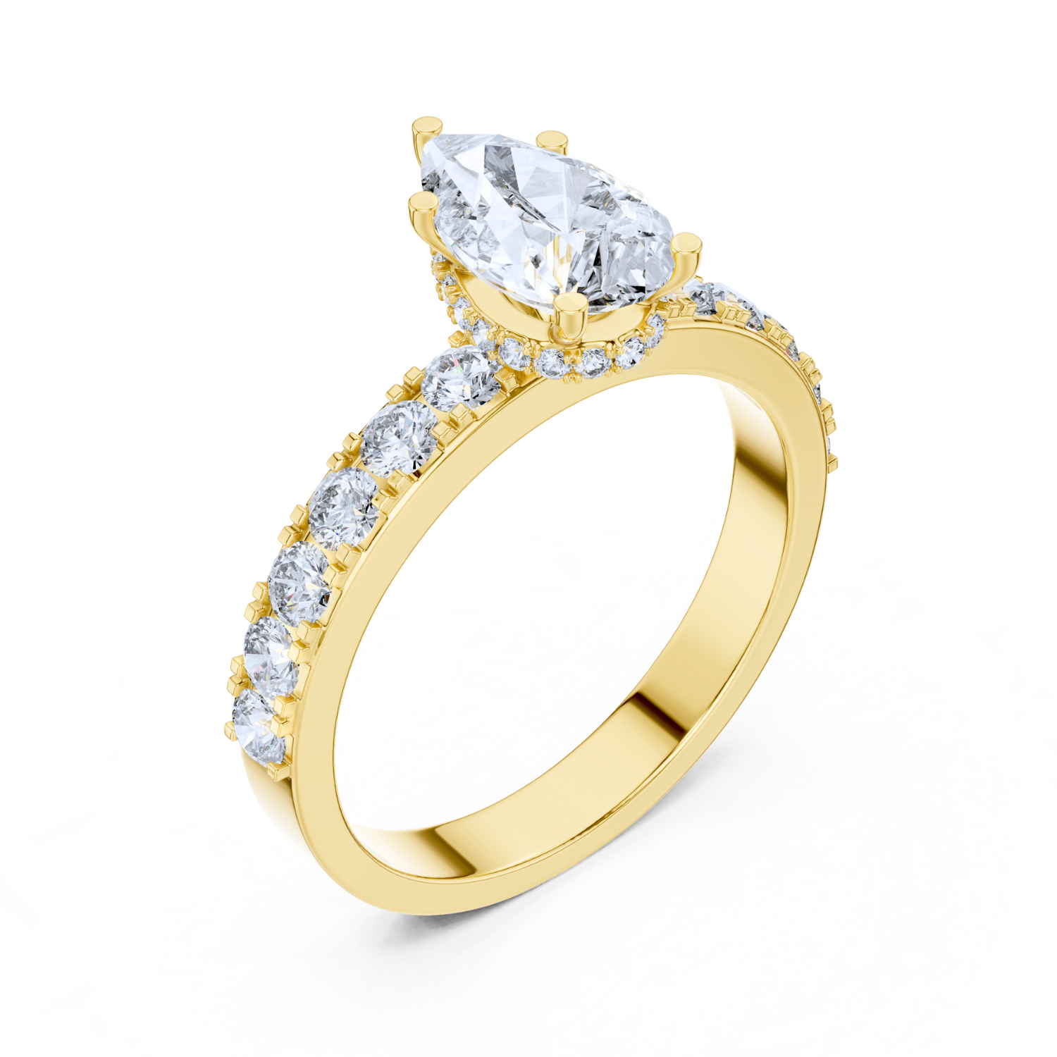 Hidden Halo Pave Diamond Ring