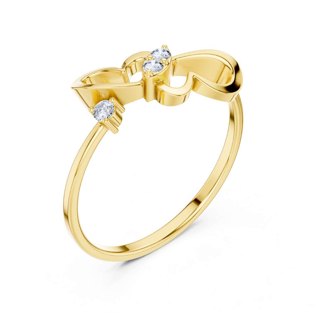 Double-Heart Infinity Style Ring
