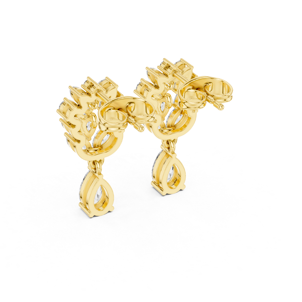 Regal Vine Diamond Drop Earrings