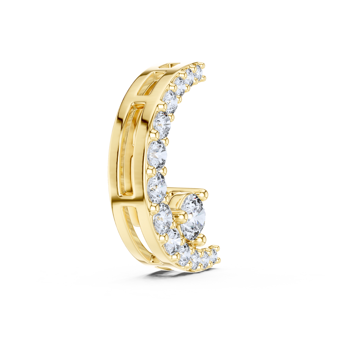 Crescent Pave Diamond Pendant