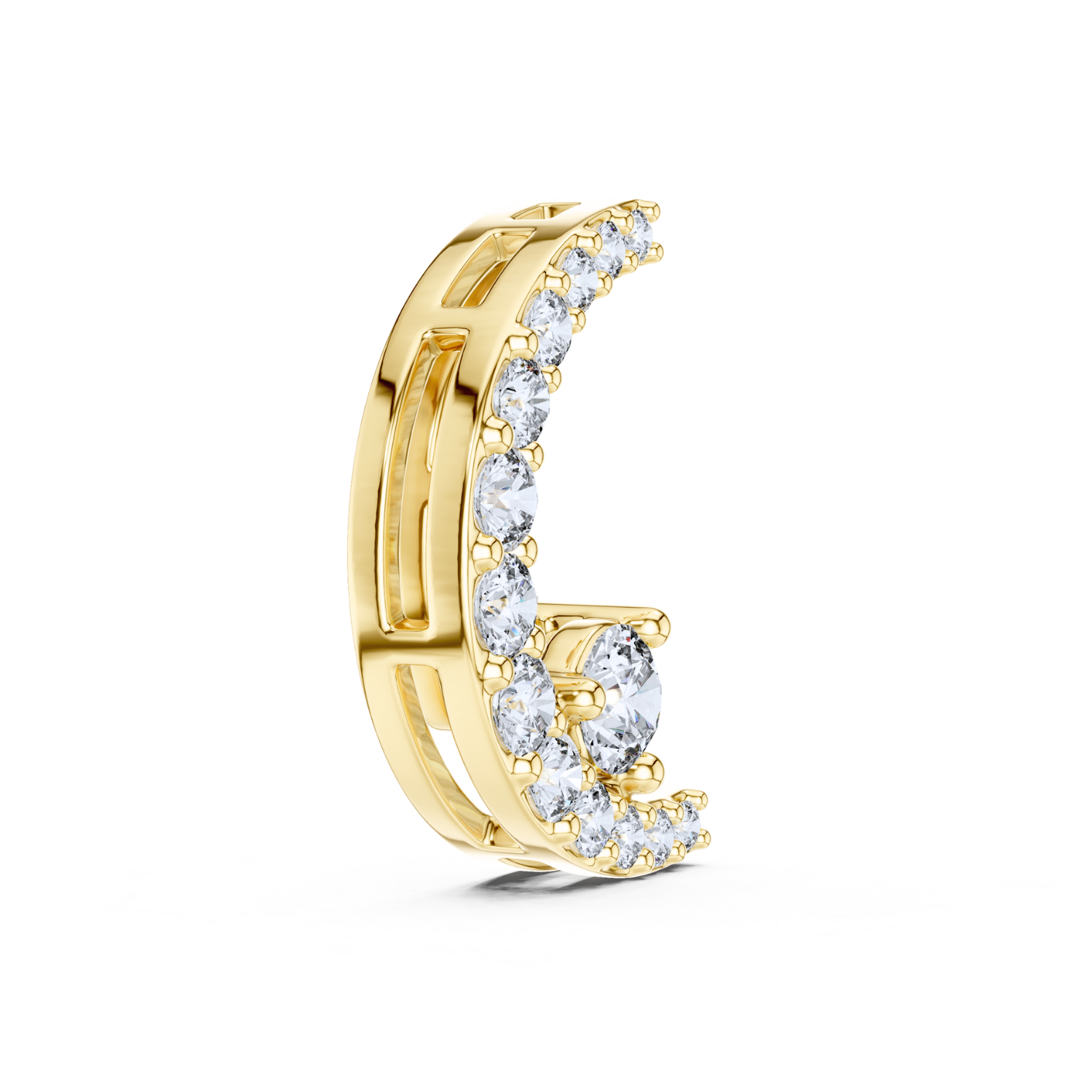 Crescent Pave Diamond Pendant