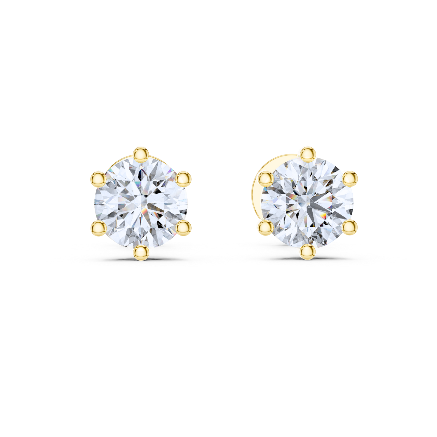 Classic Six-Prong Solitaire Diamond Stud Earrings