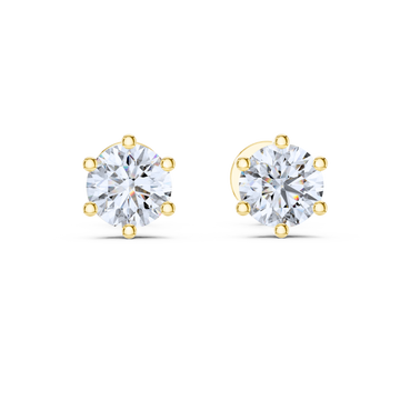 Classic Six-Prong Solitaire Diamond Stud Earrings