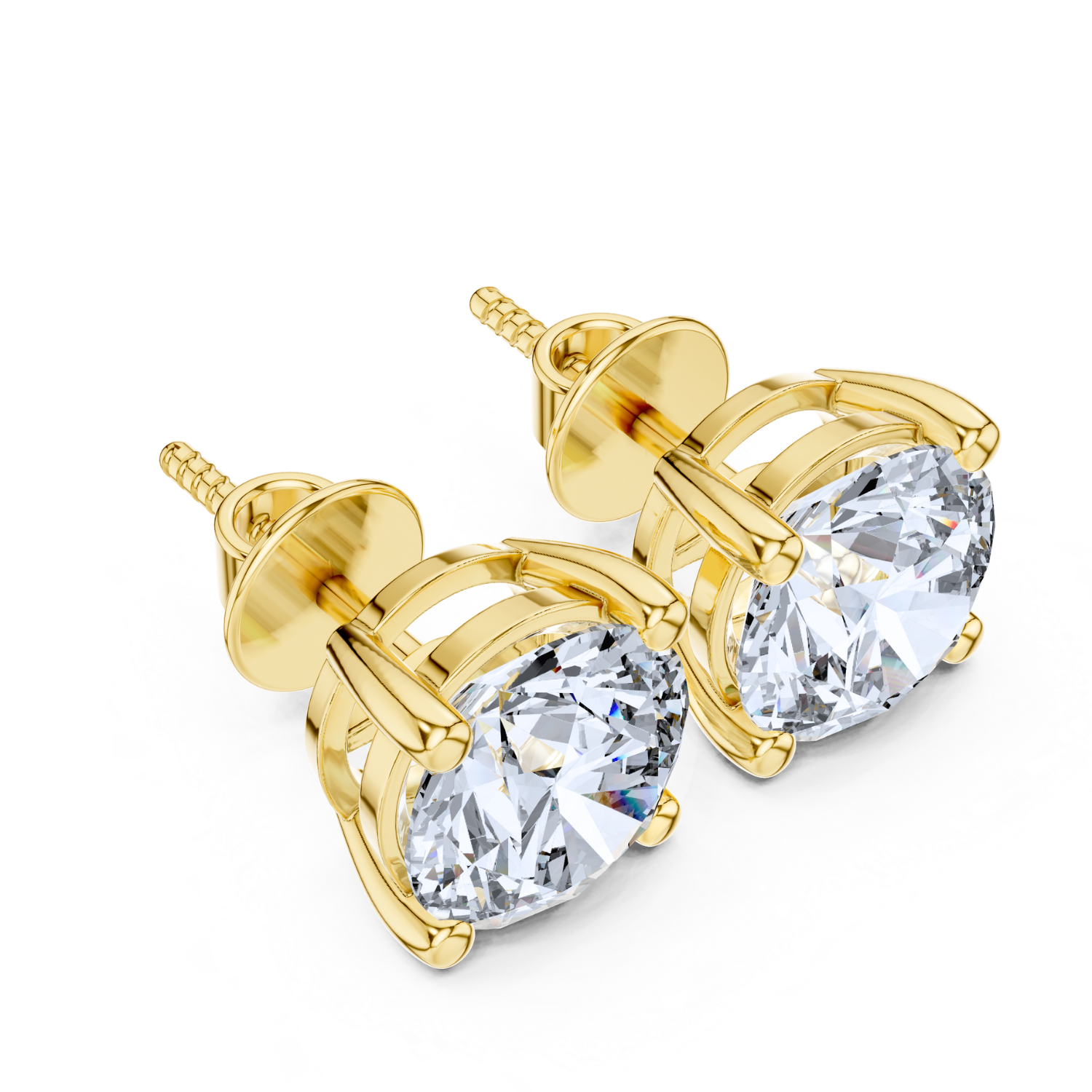 Classic Round Cut Diamond Stud Earrings