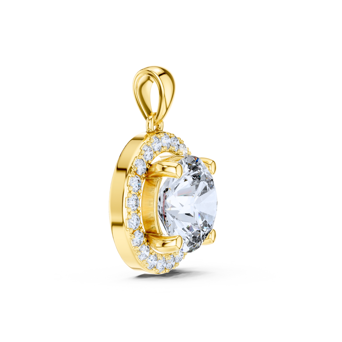 Aurora Halo Diamond Pendant
