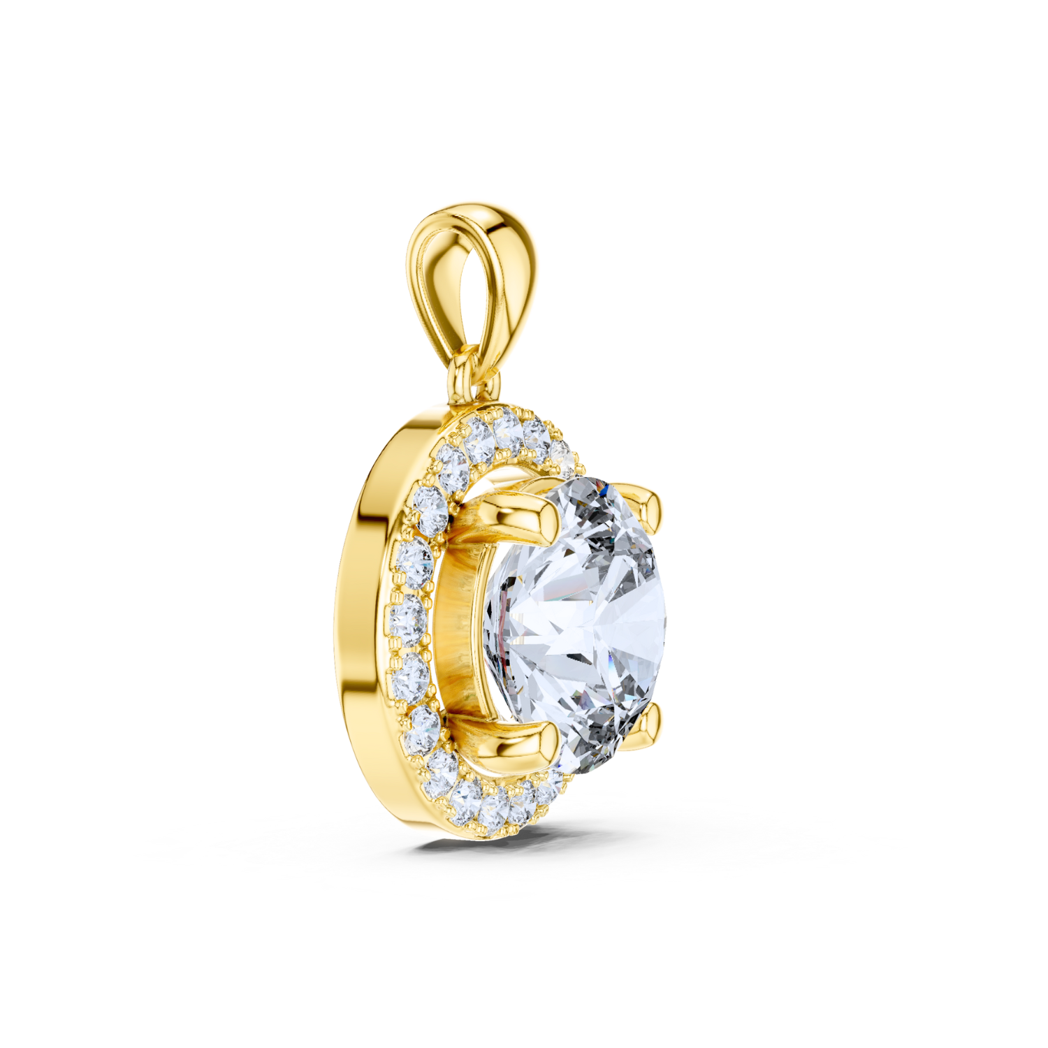 Aurora Halo Diamond Pendant