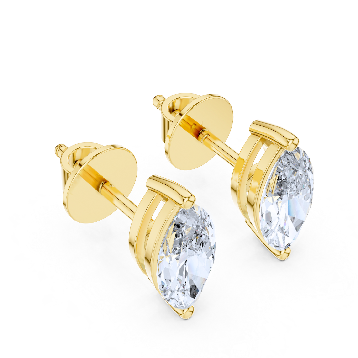 Marquise-Cut Diamond Stud Earrings