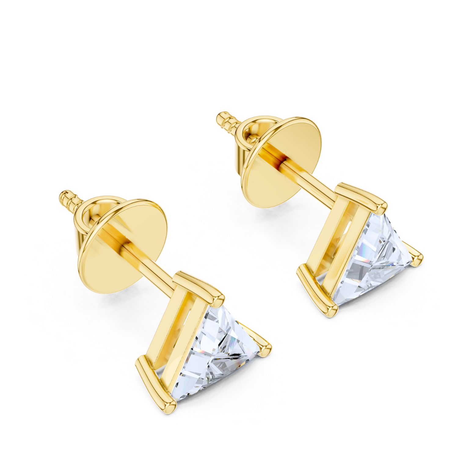 Trillion-Cut Diamond Stud Earrings