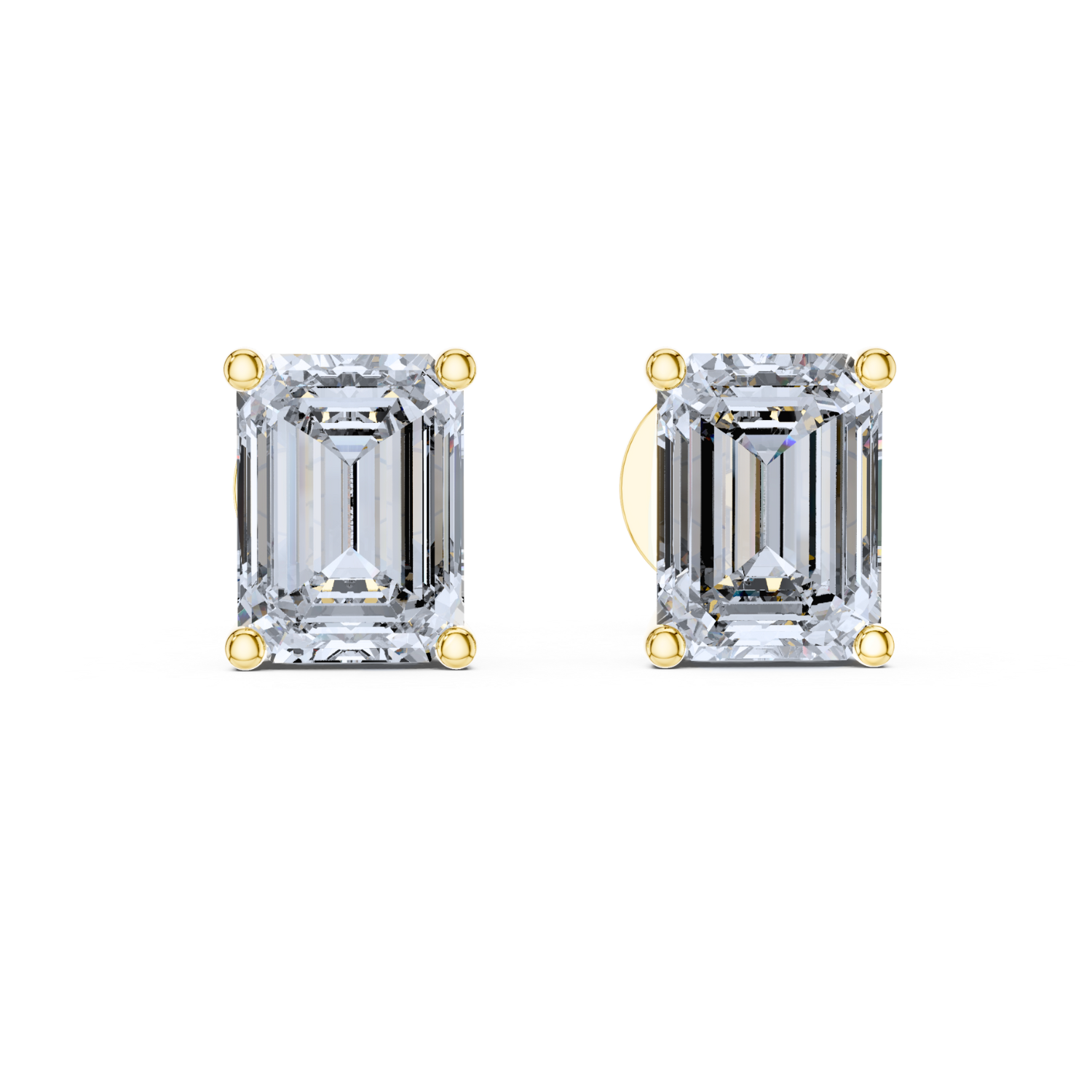 Emerald-Cut Diamond Stud Earrings