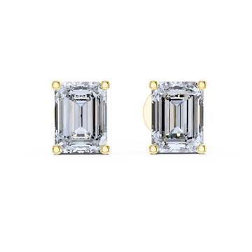 Emerald-Cut Diamond Stud Earrings