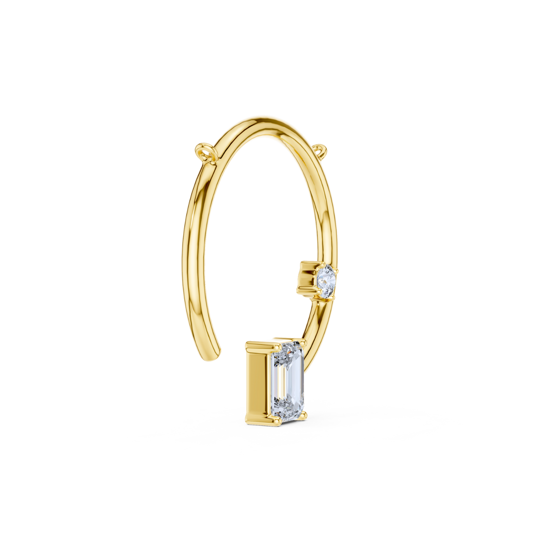 Open Circle Baguette Diamond Pendant