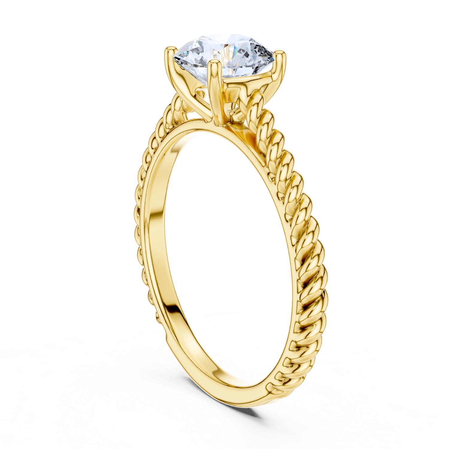 Twisted Rope Solitaire Ring