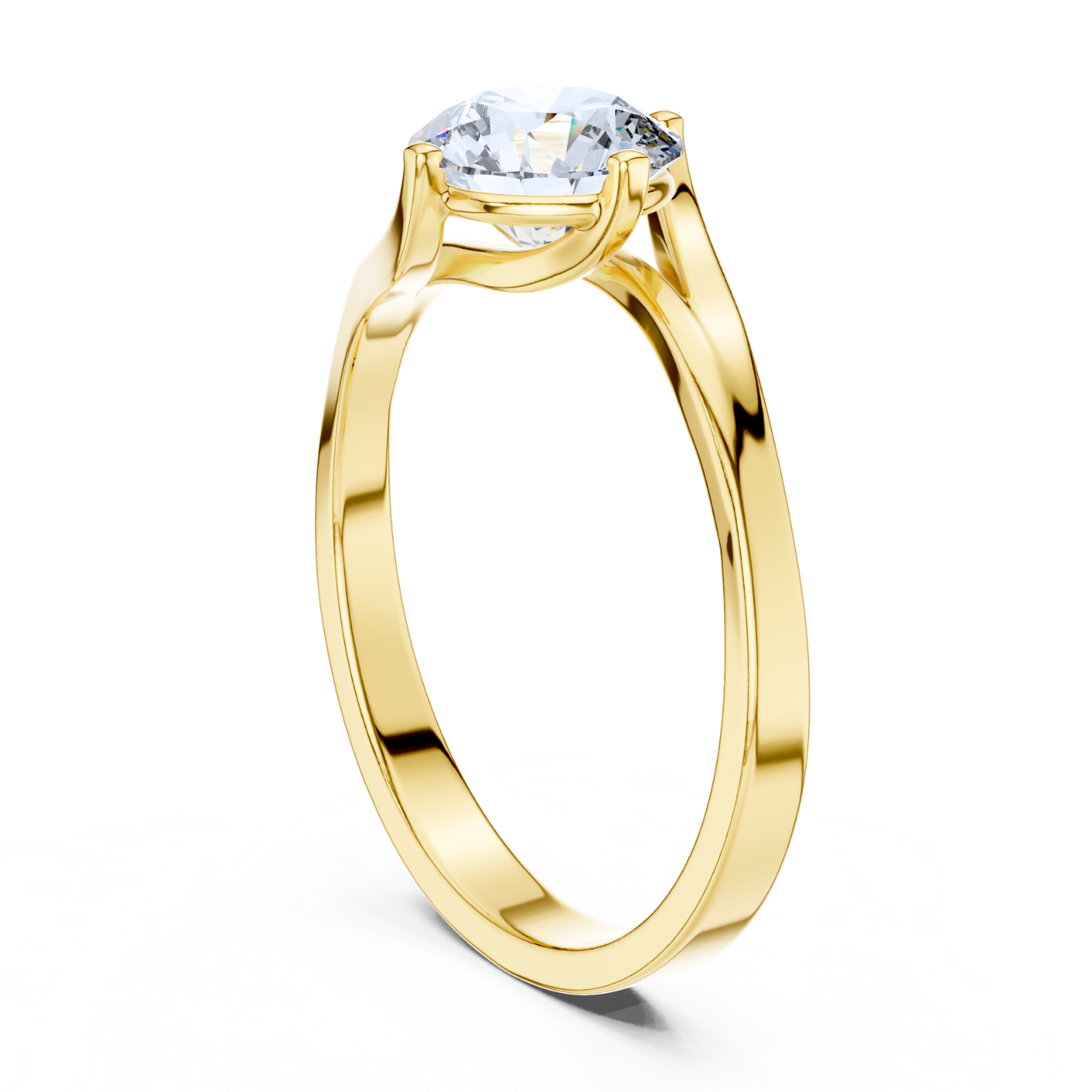 Twisted Shank Solitaire Ring