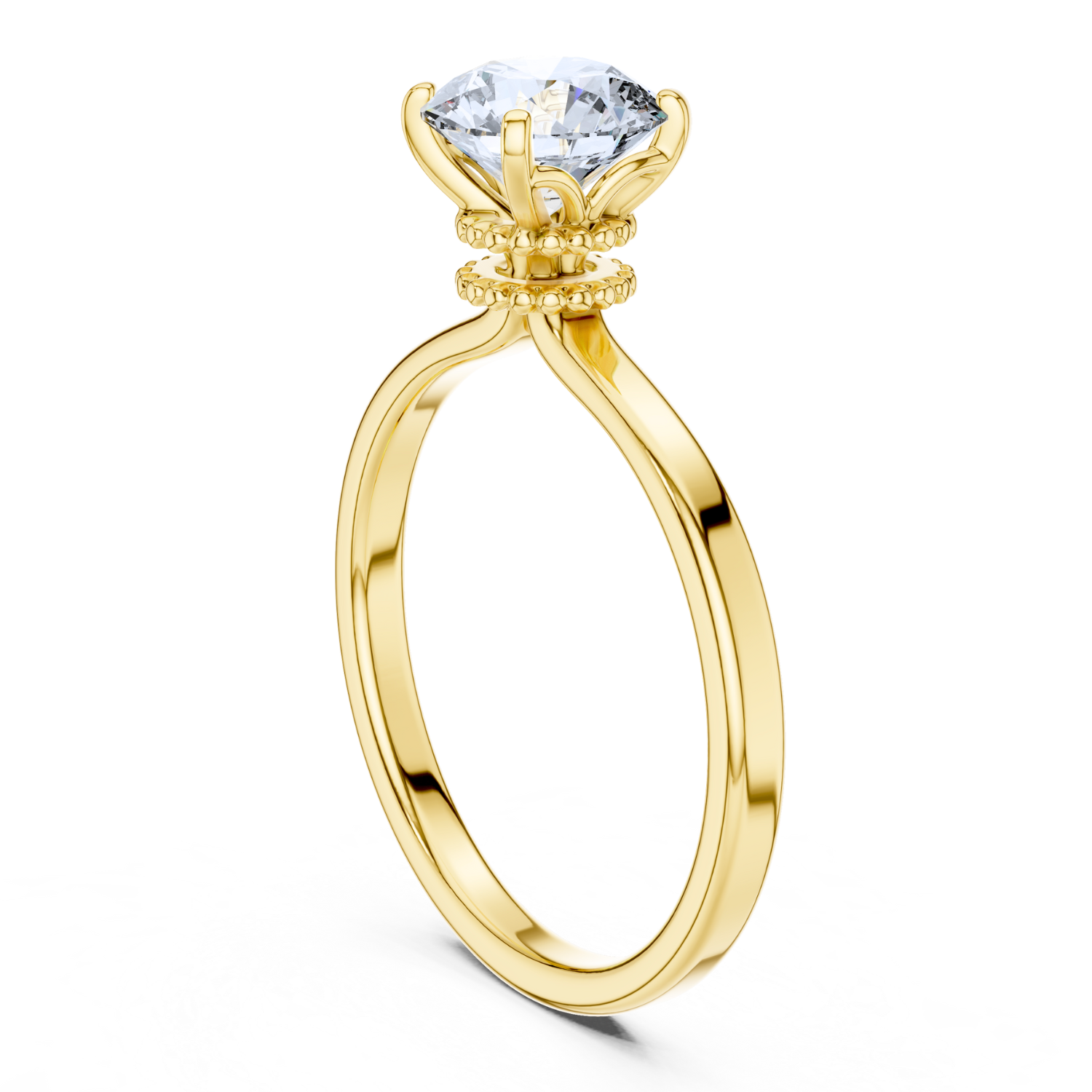 Vintage Milgrain Solitaire Ring