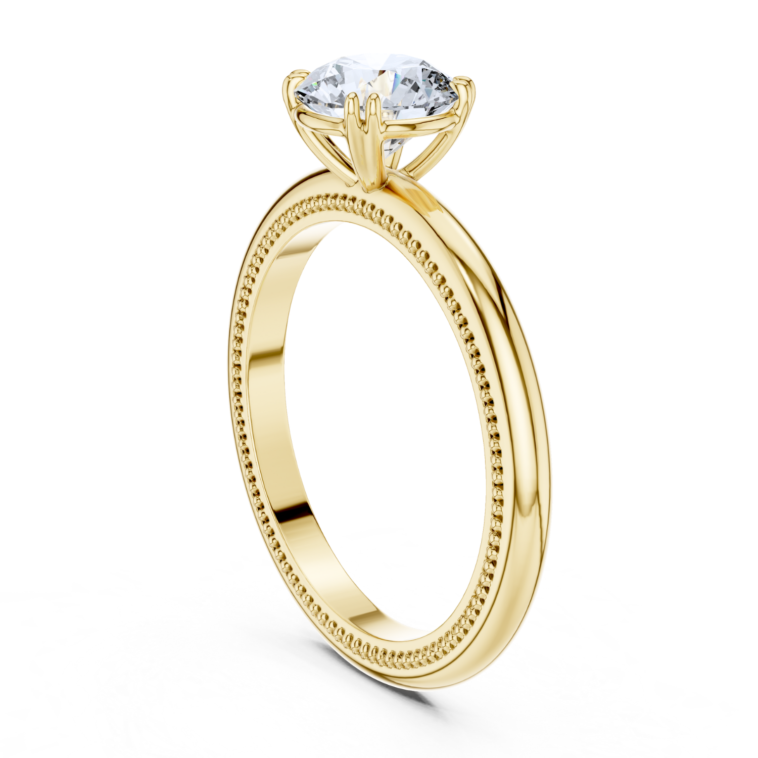 Classic Milgrain Solitaire Ring